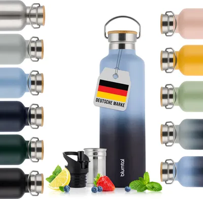 Obrázek produktu pro Blumtal termoska 1L - dvoustěnná láhev na pití z nerezové oceli 1L - izolovaná láhev 1L bez BPA - láhev na pití z nerezové oceli - láhev na čaj - láhev na pití termo - sportovní láhev 1000ml