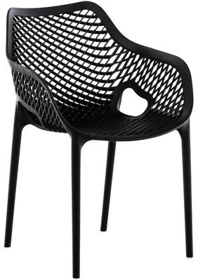Produktbild von CLP Gartenstuhl / Terrassenstuhl, wetterfest, stapelbar, modernes Design, Kunststoff schwarz
