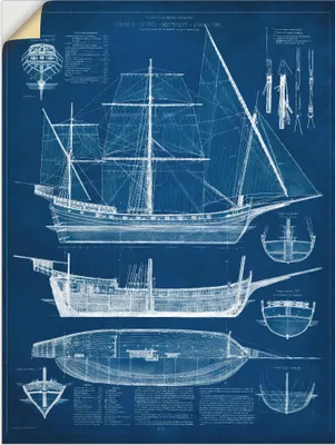 Produktbild von ARTland Wandbild, selbstklebend Entwurf für ein Antikes Schiff I Größe: 90x120 cm