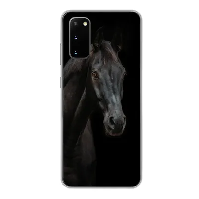 Produktbild von MuchoWow® Handyhülle Schutzhülle Hülle für Samsung Galaxy S20 Pferd - Nutztier - Schwarz Silikon Softcase Handy Hülle - Bild