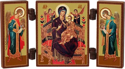 Produktbild von Ikone - Gottesmutter All Königen - christliche reise Altar - Holz Triptychon