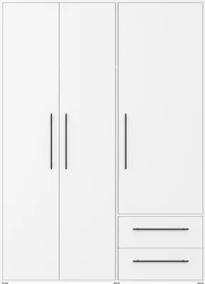 Produktbild von Drehtürenschrank >MOKKARIS< in weiss - 144,4x200,1x58,8cm (BxHxT)