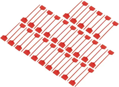 Produktbild von 50 Stück selbstsichernde 3×120 mm Nylon-Kabelbinder, rotes Kabeletikett, Markierungskabelverbinder