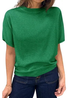 Produktbild von Kurzärmeliger Strickpullover mit Rundhalsausschnitt für Damen