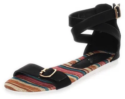 Produktbild von Damen Sandalen Schwarz mit Riemen, Schwarz/36