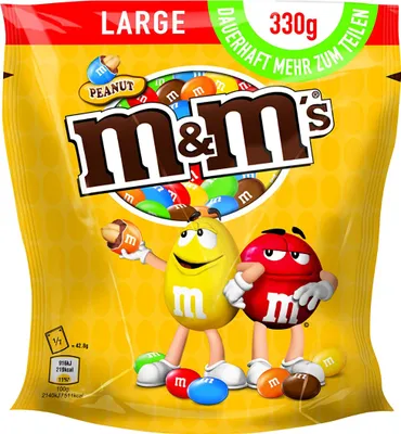 Produktbild von M und M Peanut Erdnüsse in Milchschokolade mit Zuckerüberzug 330g