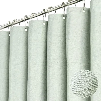 Zdjęcie produktu dla Premiumowy zasłona prysznicowa z lnu, 240 x 200 cm, wodoodporna i odporna na pleśń