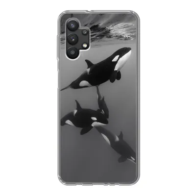 Produktbild von MuchoWow® Handyhülle Schutzhülle Hülle für Samsung Galaxy A32 5G Orca - Wasser - Schwarz - Weiß Silikon Softcase Handy Hülle - Softcase
