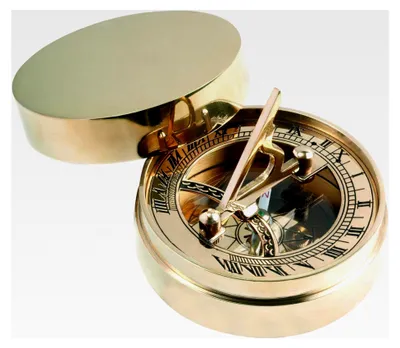 Produktbild von Taschen-Sonnenuhr aus Messing, 7 cm