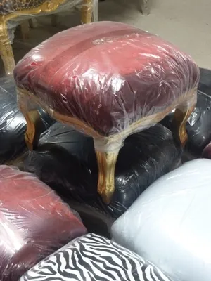 Produktbild von Barockhocker Barock Hocker Fußhocker Bordeaux Rot Gold Stoff Schlafzimmer Kosmetikzimmer Wohnzimmer Büro Flur Klassisch Premium Luxus Modern Retro