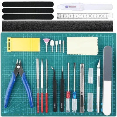 Immagine prodotto di Elzusha - Kit di strumenti per modellismo - 33 pezzi - Ideale per hobby di costruzione e riparazione
