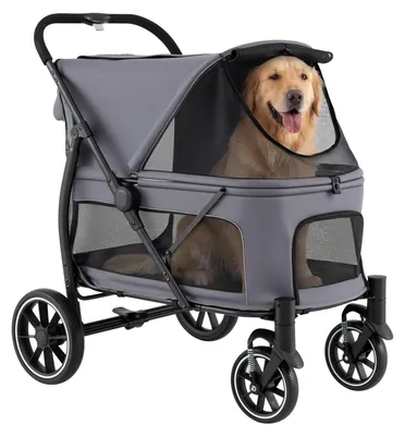 Immagine prodotto di FANTASK, passeggino pieghevole per cani fino a 40 kg, con 4 ruote e regolabile