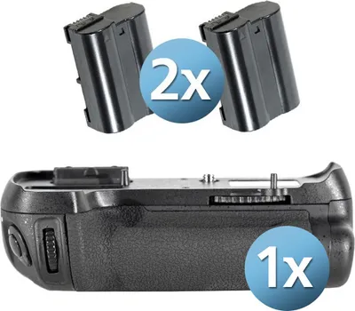 Produktbild von Batteriegriff Set für Nikon D600 D610 wie MB-D14 + 2x EN-EL15B Akku