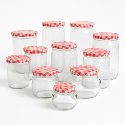 Produktbild von 24x EINMACHGLÄSER STURZGLÄSER MARMELADENGLÄSER 235-900ml mit Deckel Glas Einweckglas Einkochglas Konservierungsgläser