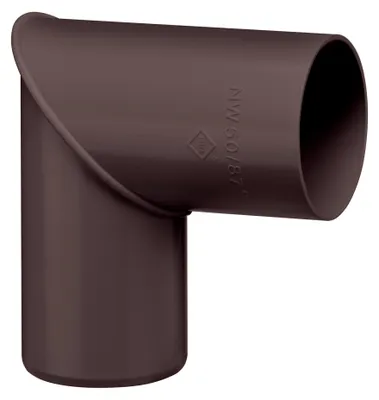 Produktbild von INEFA Fallrohrbogen 87 Grad, DN50 / 50mm, Dunkelbraun – PVC Regenrohrbogen für die Dachrinne am Gartenhaus oder Pavillon als passgenaues Zubehör zur Dachentwässerung aus Kunststoff