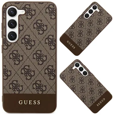 Produktbild von Guess GUHCS24MG4GLBR S24+ S926 braun hardcase 4G Stripe Collection Schutzhülle