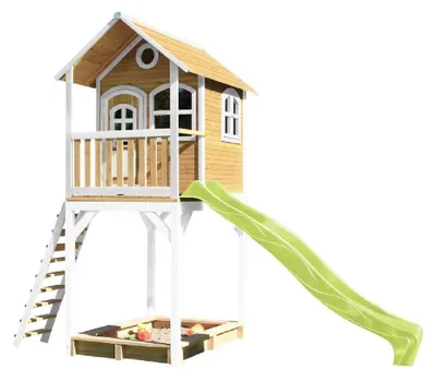 Spielhaus Romy 191 x 420 x 320 cm Holz Natur Hellgrün