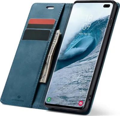 Immagine prodotto di SPACECASE Custodia flip a portafoglio per Galaxy S10+ Blu