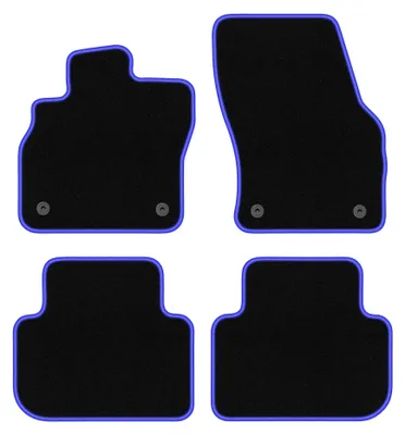 Image de Tapis de sol en moquette pour Audi Q3 2019- (Sportback) – jeu 4 pièces, noir/bleu, sur mesure – Wielganizator CARLUX