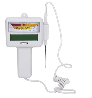 Wasserqualitätstester für pH und Chlor, tragbar, mit großem Display