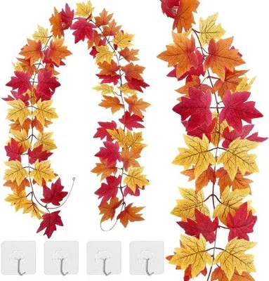 Image de Allecto Plus - Décoration d'automne : 2 pièces avec crochets pour guirlande d'automne à utiliser à l'intérieur - Halloween, Thanksgiving, Noël.