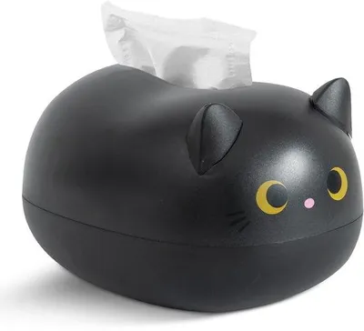Image de Boîte à mouchoirs en plastique en forme de chat, pour toutes les pièces