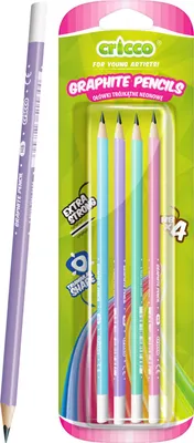 Immagine prodotto di Ołówek trójkątny pastelowy HB Cricco 4 sztuki