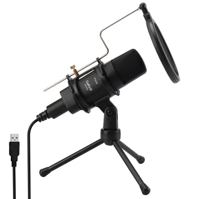 Produktbild von USB Mikrofon Kondensator Omnidirektionaler Stativ Pop-Filter für PC Mac PS4 PS5 - Daffodil MCP200
