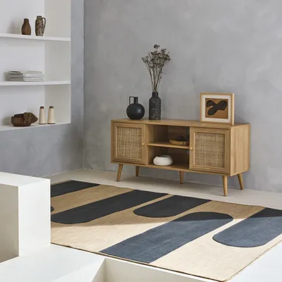 Produktbild von sweeek - TV-Möbel mit Rattangeflecht 120 x 39 x 56,5 cm - Natur