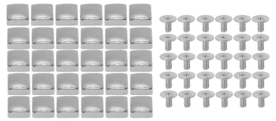 Produktbild von 30 Sets Fersennieten, 10 mm Vierkantknöpfe aus Zinklegierung und 6 mm gekreuzte Eisenschrauben für Schuhe und Taschen, Silber