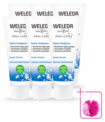 Image de 6 tubes de dentifrice Saline de Weleda - 75 ml - Lot économique - 6 pièces