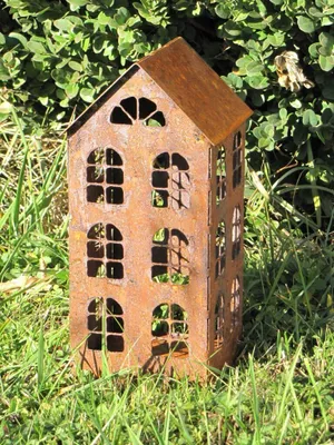 Produktbild von Edelrost Windlicht Haus, 3 Größen Windlicht Haus - 70 cm