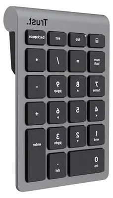 Productafbeelding van Trust Xalas Wireless Numeric Keypad for PC Laptop, 22 Keys, Numpad 2.4GHz USB Receiver, Numeric Keypad Digit Block, Num Pad Number Pad Computer Desktop Home Office Desk Office, Silver