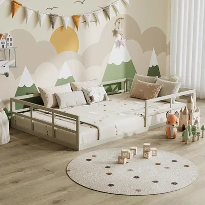 Obrázek produktu pro Dětská postel Vitalispa Minno Greige 205 x 125 cm Bez matrace, Model 56643