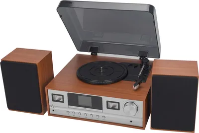 Produktbild von Musikanlage MRD-52 mit DAB+ Radio, Plattenspieler, CD-Player, Bluetooth, Retro-Design, Holz