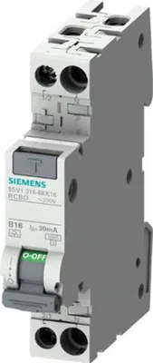 Productafbeelding van Siemens 5SV13167KK10: FI-schakelaar/leidingbeschermingsschakelaar, 2-polig, 10 A, 0,03 A, 230 V (5SV13167KK10)