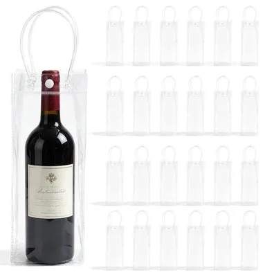 Flaschenkühler Ice Bag, 25 Stück, PVC, 10x25x10 cm, transparent