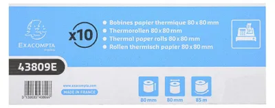 Image de EXACOMPTA Rouleaux thermiques pour caisses enregistreuses, 80 mm x 85 m
