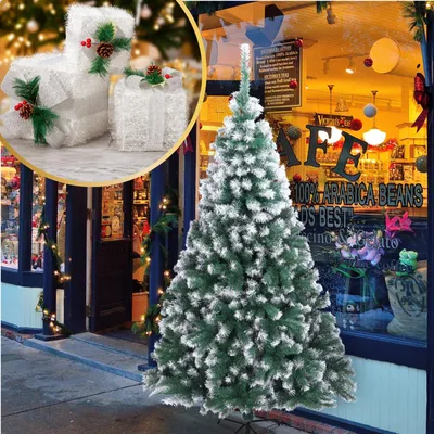 Immagine prodotto di Albero di Natale artificiale FCH e set di 3 luci fiabesche in regalo, albero di Natale 180 cm con 650 punte