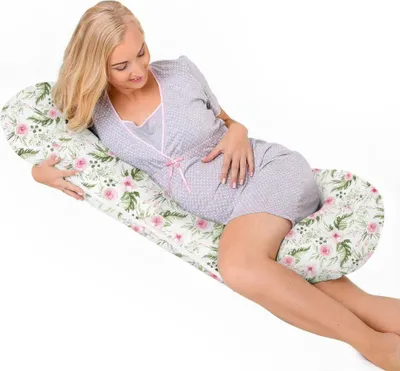Immagine prodotto di Cuscino per la gravidanza tipo C per dormire sul fianco e allattare - in giardino