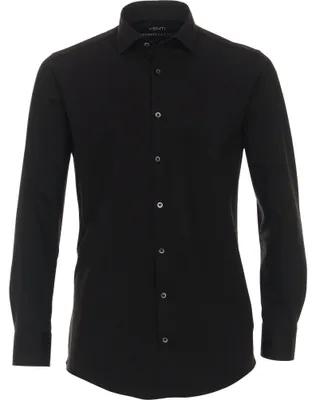 Produktbild von Venti - Modern Fit - Herren Langarm Hemd Jerseyflex (123963800), Größe:42, Farbe:Schwarz (800)
