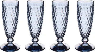 Produktbild von Villeroy & Boch Boston Coloured 4er Set Sektglas 145 ml blau Kristallglas