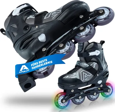 Produktbild von Apollo Champion, größenverstellbare Inline Skate - Schwarz - Größe S (31-34)