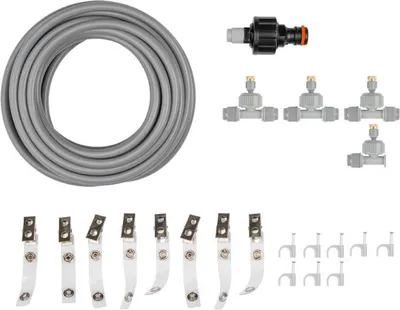 Produktbild von NAJDER Garten-Wassernebel-Set White LINE 6m, Nebelkühlsystem Wassernebel, Garten Sprühnebel Bewässerungssystem, Kühlsystem Schlauch Sprinklerdüse, Bewässerung Sprinkler, Düse