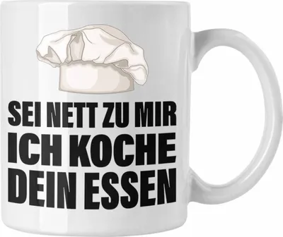 Produktbild von Trendation - Koch Tasse Geschenk Sei Nett Zu Mir Ich Koche Dein Essen Köchin Geschenkidee (Weiß)
