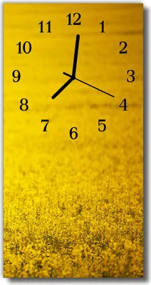 Produktbild von Tulup Glasuhr Wanduhr Küchenuhr Echt-Glas 30x60 Blumenfeld Gelb