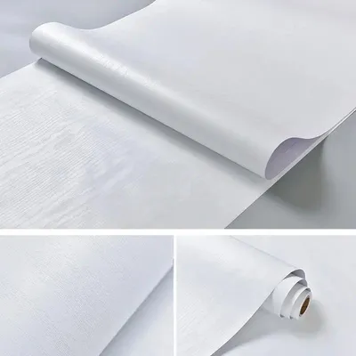 Productafbeelding van Zelfklevende wandbekleding, waterdicht, dik wit hout, 5 meter x 80 cm