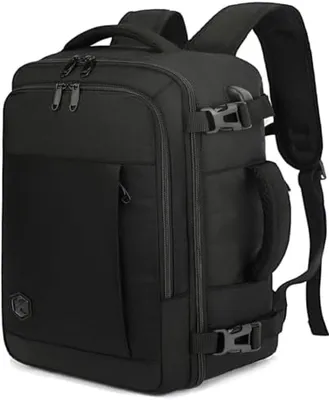 Produktbild von PromoHome® Handgepäck Rucksack – Leichter Reiserucksack mit Laptopfach, 40x25x20 cm, 20 Liter, Schwarz
