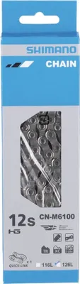 Produktbild von SHIMANO CN-M6100 Deore Schaltungskette, 126 Glieder, 12-fach, mit Quick Link, silber
