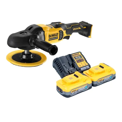 Produktbild von DeWalt DCM 849 H2 Akku Exzenter Poliermaschine 18 V 180 mm Brushless + 2x Powerstack Akku 5,0 Ah + Ladegerät
